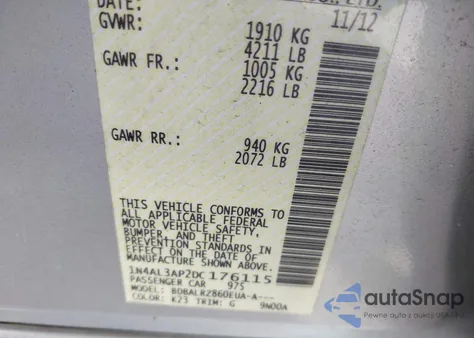 2013 Nissan Altima 2.5 S from USA, damaged, VIN 1N4AL3AP2DC176115